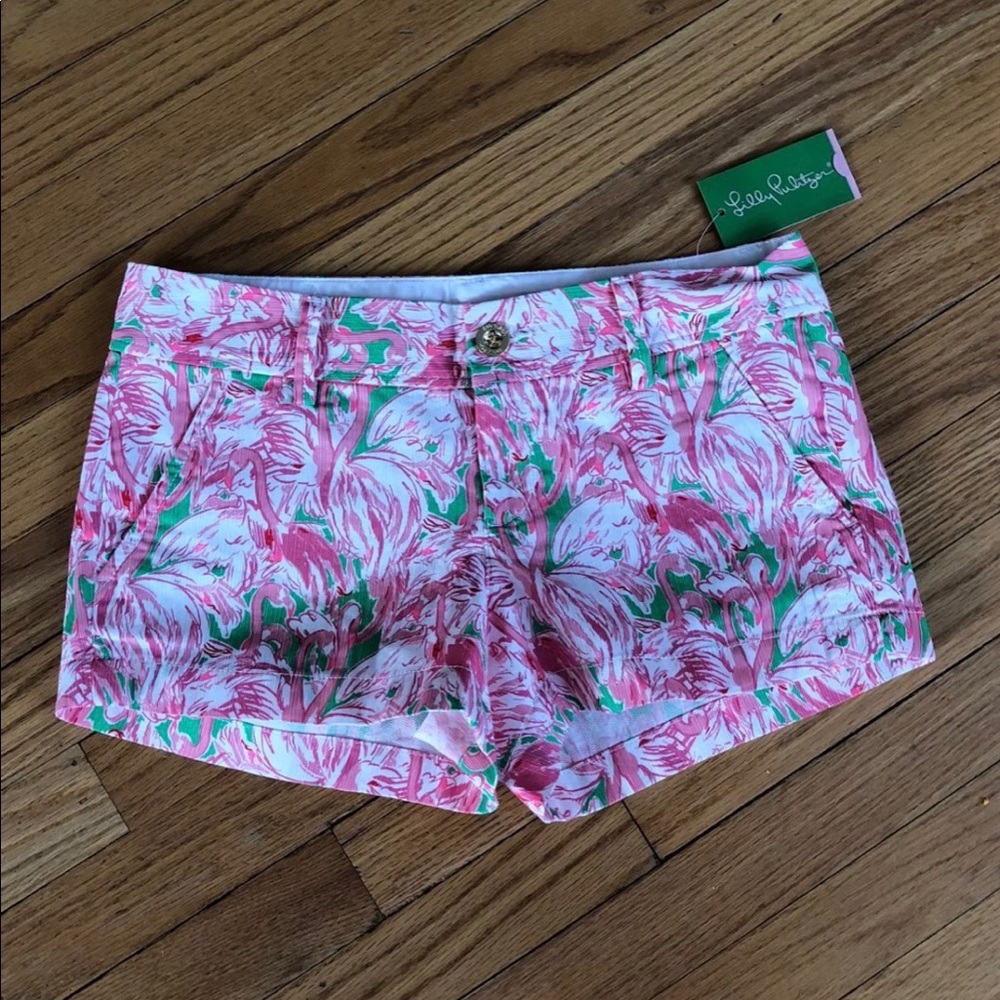 NWT Lilly Pulitzer shorts prep green pink Sz 2